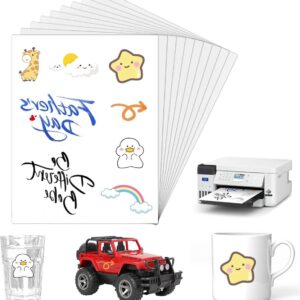 10 Sheets Laser Waterslide Film for Laser Printers - Transparent Water Slide Film - DIN A4 Candle Film Water Transfer Film - Wet Sliding Film for Ceramic Glass Candles - Metal Plastic Model Making