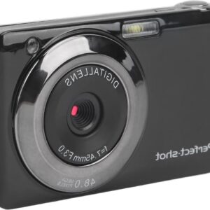 27-Inch 48 MP High-definition Digitale Camera met 8x Optische Zoom voor Vloggen USB Oplaadbaar LED-invullicht ABS Metalen Mini-compactcamera voor Kinderen Beginers Studenten - Zwart