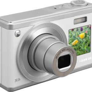 60 MP vlogging-camera met autofocus en 8x optische zoom - 4K digitale camera met dubbel scherm voor fotografie kinderen jongeren