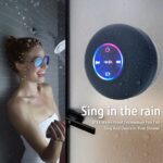 Bluetooth Speaker Draagbaar met LED, IPX4 Waterdicht, Zuignap, Mini Stereo voor Buiten & Badkamer