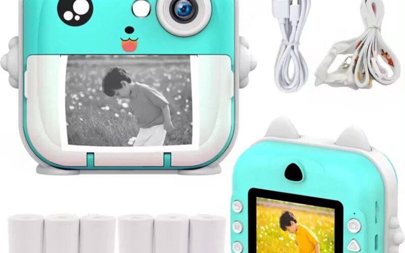 Camioz - Instant camera - Digitale Foto Camera - Camera Met Printer - 32 GB + Printpapier - Kindercamera - Digitaal - Uitprinten - Kinderen - Minicamera - Blauw