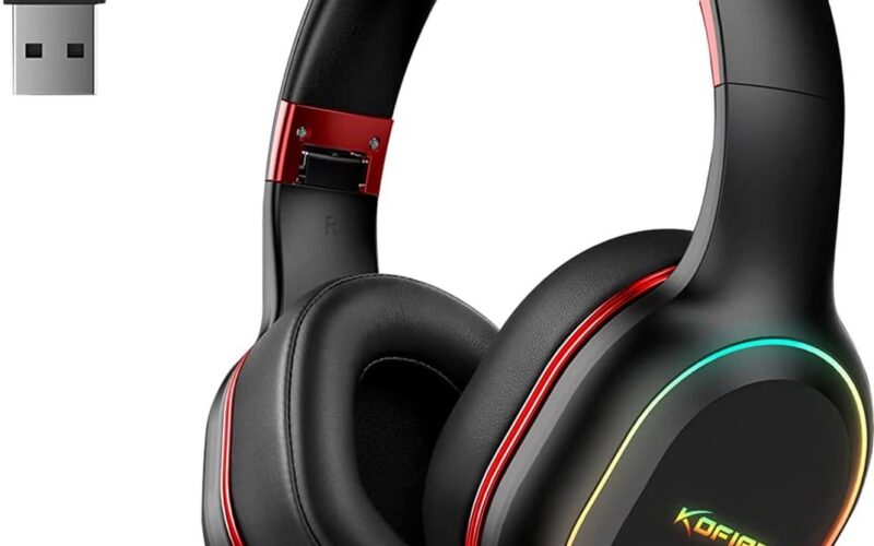Kofire UG-05 2.4GHz Draadloze Gaming Headset - Bluetooth koptelefoon - Afneembare microfoon - Geschikt voor PS4/PS5, Nintendo Switch - Zwart - Rood