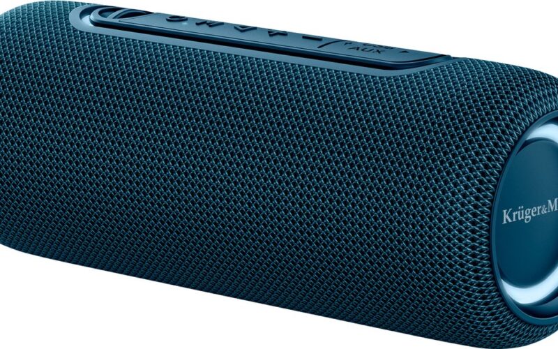 Krüger & Matz Street Draadloze Draagbare Bluetooth 5.0 Speaker - Waterdicht IPX5 - RGB Verlichting - TWS Functie - 20W - Blauw