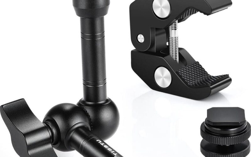 9 inch scharnierarm met Super Crab Clamp en 1/4 inch Cold Shoe Mount voor fotografie en video camera-rig led-licht LCD-monitor flitslicht