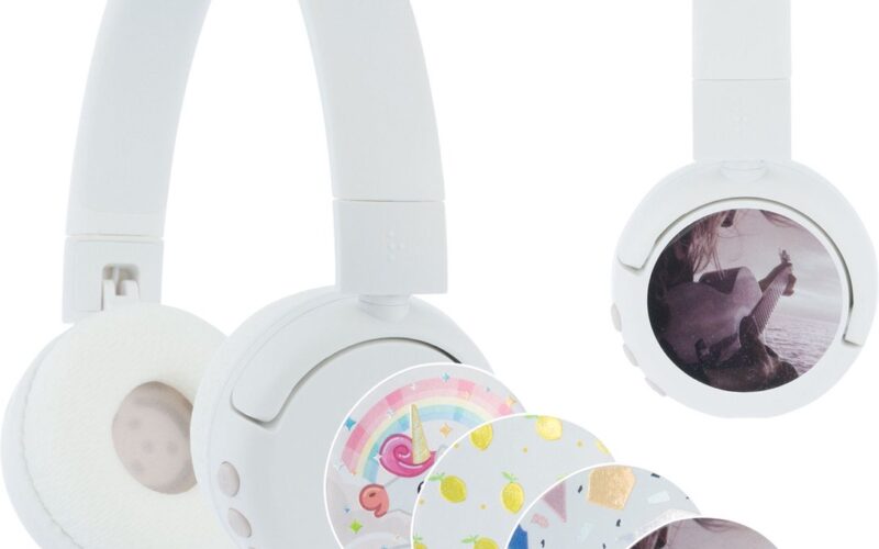 BuddyPhones PopFun Koptelefoon kinderen - kinder Koptelefoon Draadloos - Volumelimiet 84/95 dB - 24 uur batterijduur - Bluetooth - Ingebouwde microfoon - Wit