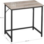 Bureau, computerbureau, smal bureau, studeerkamer, thuiskantoor, eenvoudige montage, staal, industrieel ontwerp, 80 x 50 x 75 cm, grijs/zwart, LWD038B02