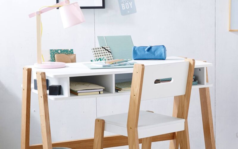 Bureau enfant LIGNE ARCHITEKT blanc/bois clair