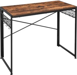 Bureau - industrieel - hout metaal - 120x60x75cm - bruin zwart
