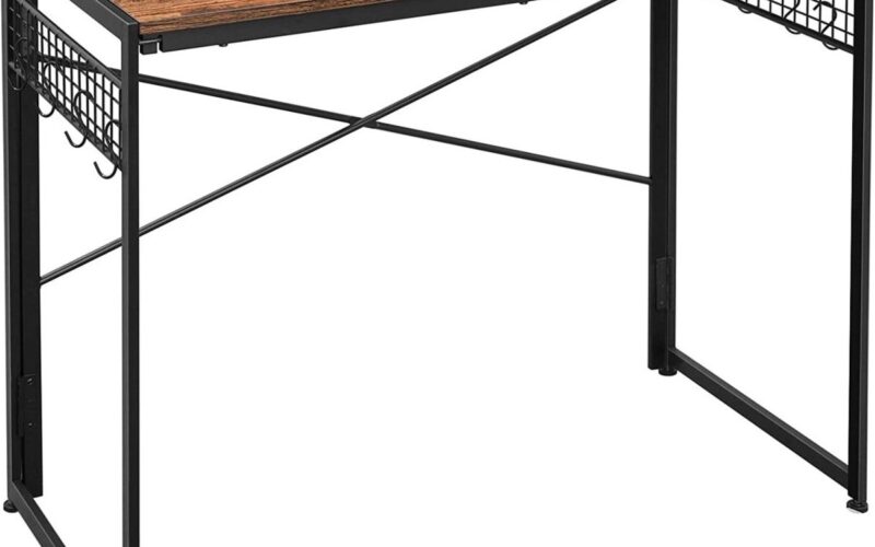 Bureau - industrieel - hout metaal - 120x60x75cm - bruin zwart