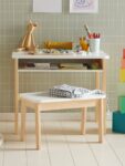 Bureau + tabouret maternelle ÉCOLIER blanc