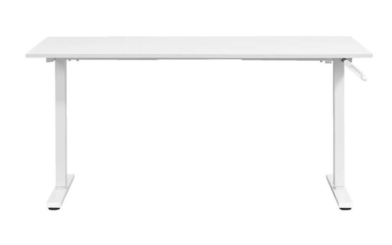 Bureau zit/sta Noud - wit - 75/120x160x80 cm - Leen Bakker