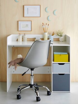 Chaise de bureau enfant à roulettes gris