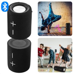 Cheqo® Magnetische Dual Bluetooth Speaker - Draadloze Speaker - Draadloos & Compact - Krachtig Geluid - Zwart - Inclusief EBOOK