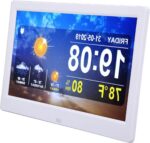 Digitale atoomklok weerstation - 254 cm kleurendisplay - thermometer binnen en buiten - draadloze WLAN-monitor - temperatuur en luchtvochtigheid
