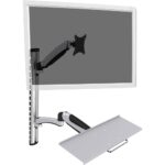 Digitus DA-90354 Monitor-wandbeugel 1-voudig 38,1 cm (15) - 68,6 cm (27) Zwart, Zilver In hoogte verstelbaar, Toetsenbordhouder, Kantelbaar, Zwenkbaar,