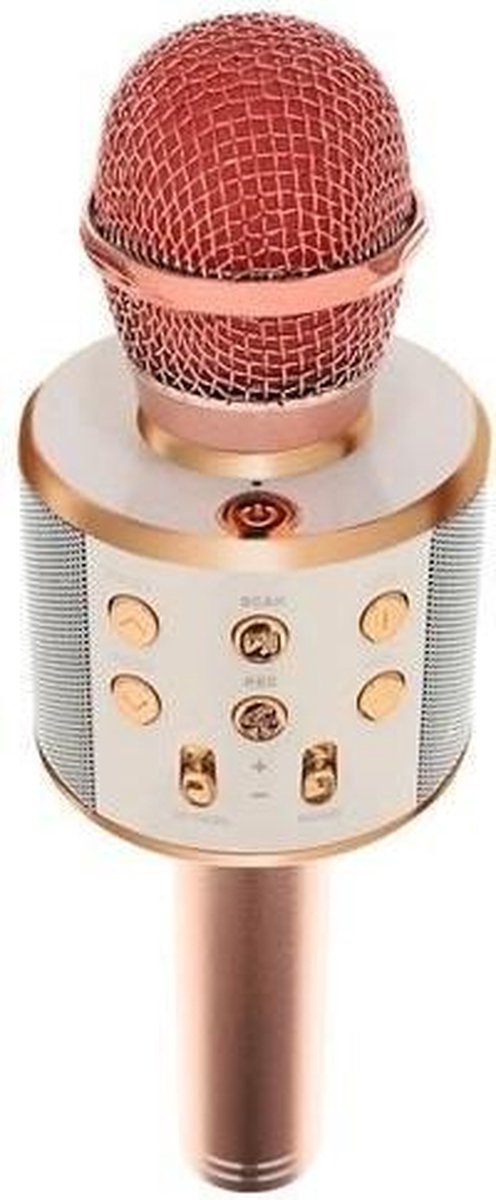 Draadloze Karaoke Microfoon - Draadloos met Speaker - Bluetooth - Rosé Goud - Karaoke - Zingen - Microfoon