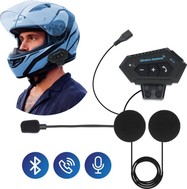Draadloze Motorhelm Headset - Brommer Helm - Snorfiets Helm - Jethelm - Waterdichte Motorhelm Headset - Bluetooth - Intercom Helm - Bluetooth Headset met Microfoon - Scooter Helm - Koptelefoon - Oortelefoon - Communicatiesysteem