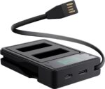 Dubbele batterij oplader met LCD geschikt voor GoPro Hero 9 Black / Hero 10 Black / Hero 11 Black - lader - zwart