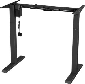 Ergo Office - Zit-sta bureau - Elektrisch in hoogte verstelbaar bureau max hoogte 123cm - max 70 kg | Zonder tafelblad - Zwart
