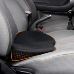 Ergonomisch Traagschuim Zitkussen voor Autostoel - Ischias en Rugpijn Verlichting - Lendensteun Kussen voor Auto, Bureau en Rolstoel - Zwart