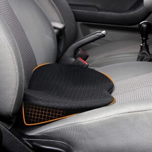 Ergonomisch Traagschuim Zitkussen voor Autostoel - Ischias en Rugpijn Verlichting - Lendensteun Kussen voor Auto, Bureau en Rolstoel - Zwart