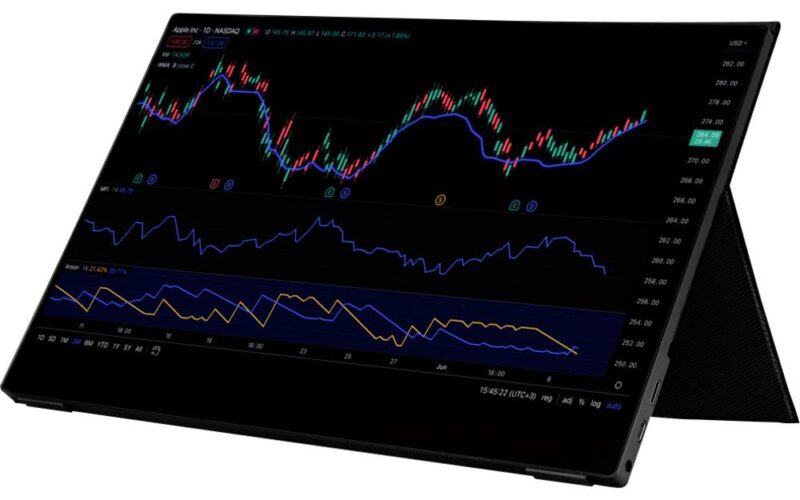 Joy-it Joy-View 15 Touchscreen monitor Energielabel: A (A - G) 39.6 cm (15.6 inch) 1920 x 1080 Pixel 16:9 USB-C, Mini-HDMI, Micro-USB, Audio, stereo (3.5 mm