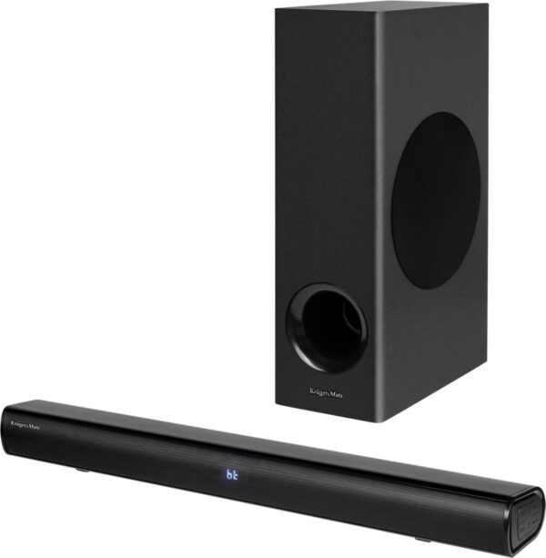 Krüger & Matz Planet 2.1 Compacte Televisie - Computer Soundbar met Vrijstaande Subwoofer - Wandmontage - HDMI Arc / Bluetooth / Aux / USB - Zwart