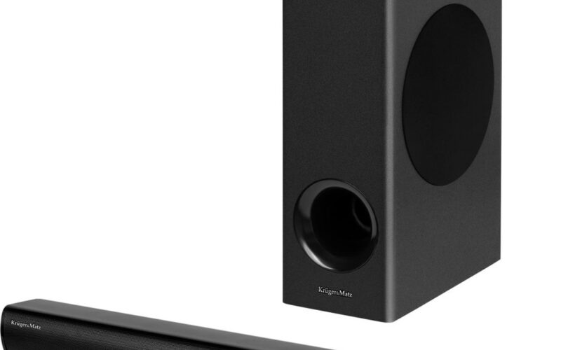 Krüger & Matz Planet 2.1 Compacte Televisie - Computer Soundbar met Vrijstaande Subwoofer - Wandmontage - HDMI Arc / Bluetooth / Aux / USB - Zwart