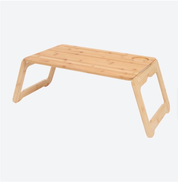 Laptop Tafel gemaakt van Bamboe- opvouwbaar- bekerhouder - Milieu vriendelijk- Bed- Bad - bijzet tafel