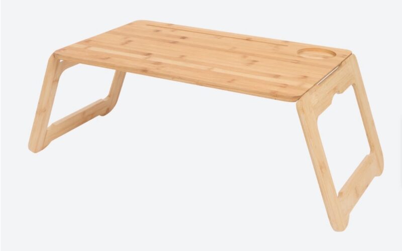 Laptop Tafel gemaakt van Bamboe- opvouwbaar- bekerhouder - Milieu vriendelijk- Bed- Bad - bijzet tafel