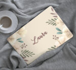 Laptop sticker bloeiende bloemen met naam
