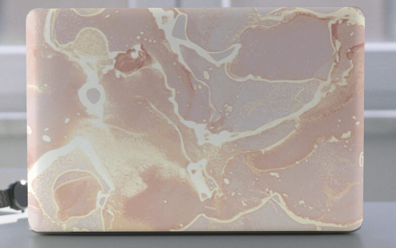 Laptop sticker marmeren roze