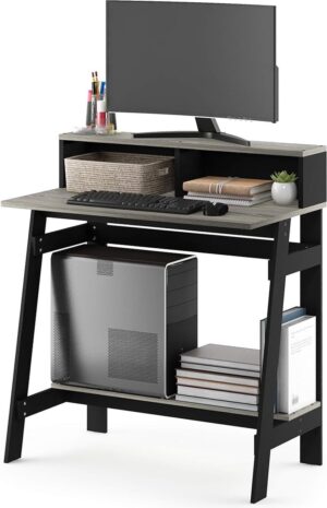 Laptoptafel, thuiskantoor, bureau, eenvoudige montage, metalen frame, 45.5D x 80.3W x 90.2H centimetres