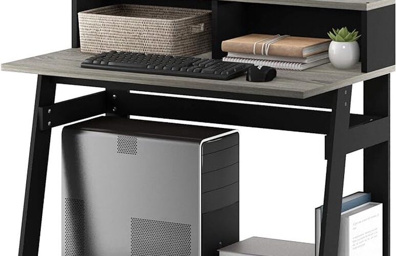 Laptoptafel, thuiskantoor, bureau, eenvoudige montage, metalen frame, 45.5D x 80.3W x 90.2H centimetres