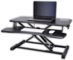 Livista Sit-Stand Desk Gas-Spring - Laptoptafel - Zit Sta Bureau - Computertafel - Zit Sta Verhoger - Bureautafel - Groot Scherm en Toetsenbord Blad - Ruimte voor 2 Schermen - Nieuw Model