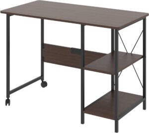 Maclean - Bureau - klapbureau - loft inklapbaar bureau - afmetingen: 107x45x75cm - max - 150 kg - kleur donker walnoot, MC-411 B