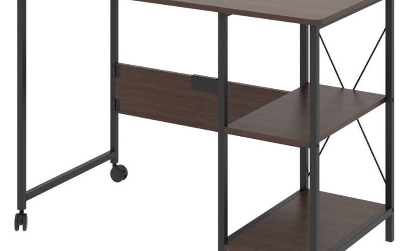 Maclean - Bureau - klapbureau - loft inklapbaar bureau - afmetingen: 107x45x75cm - max - 150 kg - kleur donker walnoot, MC-411 B
