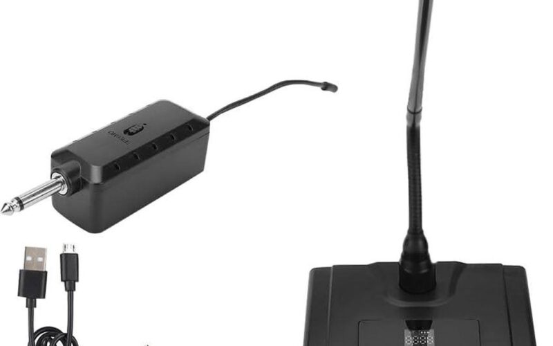 Multifunctionele Draadloze Zwanenhals Microfoon voor Speaker met Microfoon Geluidskaart - Content - 6.35 naar 3.5mm Adapter .