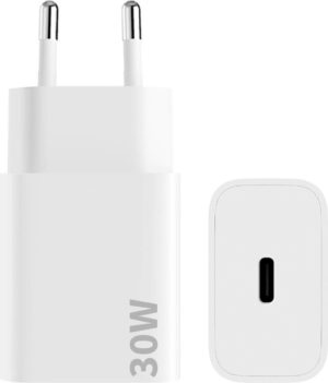 Oplader USB-C 30W Snellader - Wit - 5x Sneller