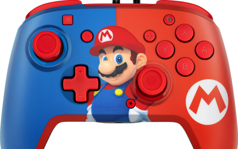 PDP Faceoff Deluxe+ Audio Wired Controller - Super Mario
