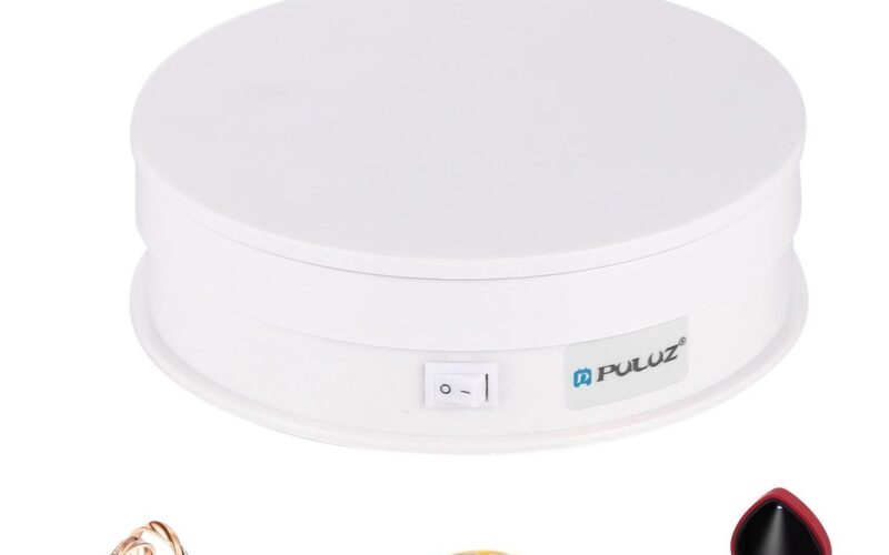 Puluz Elektrische Draaiplateau voor Fotostudio - 360 Graden Product videos - Roterende Draaischijf voor Productfotografie - Wit - 15cm