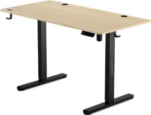 SENSE7 NOJO Bureau Computerbureau Gamingbureau 140 x 70 cm Elektrische Hoogteverstelling Geheugenfunctie Hoofdtelefoonhouder Kabelopbergsysteem zwart / lichtbruin