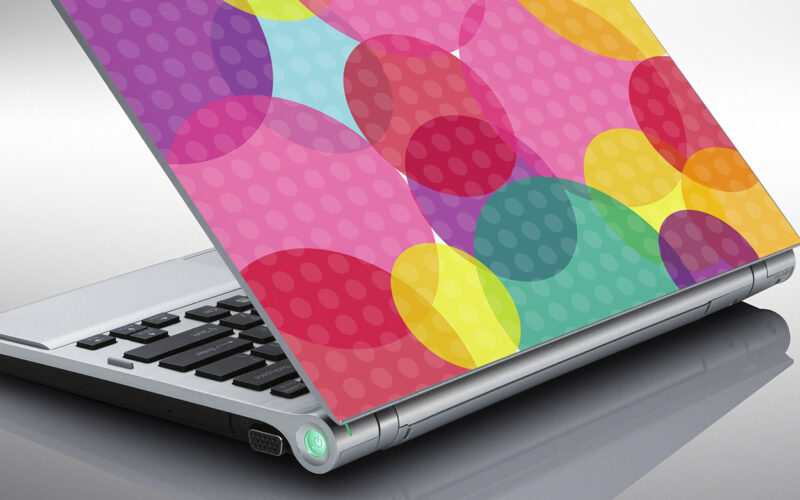Sticker Laptop gekleurde cirkels