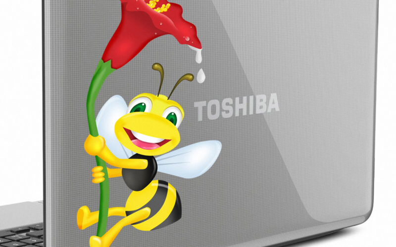Sticker laptop bloemen bij
