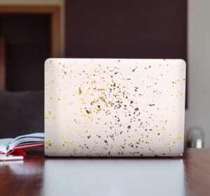 Stickers voor laptop Wit gouden folie textuur
