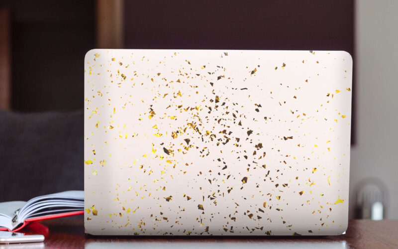 Stickers voor laptop Wit gouden folie textuur