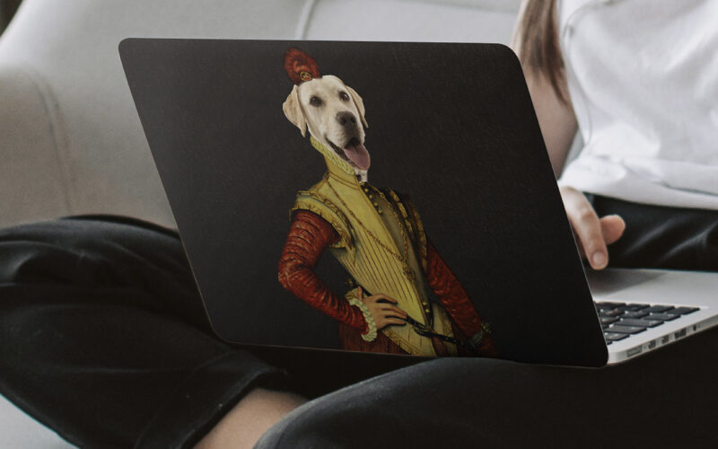 Stickers voor laptop aristocratische hond