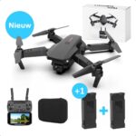 Tech Essentials® Dual Camera Drone -Incl 2 Accu's En Case - Zwart | Kinder - Voor Kinderen - Bestuurbare FPV Mini - Volwassenen - Buiten - Speelgoed - RC - E88