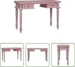 The Living Store Bureau 115x50x78 cm massief mahoniehout - Kantoormeubilair - Bureau - Schrijfblad - Houten Bureau - Mahonié Buroau