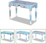 The Living Store Bureau massief gerecycled hout - Vintage Bureau - Bureaus Van Gerecycled Hout - Industrieel Bureau - Handgemaakte Meubels - Multifunctioneel Bureau